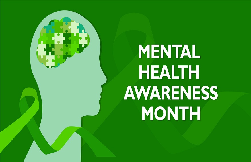 Mental health awareness month, vector illustration for poster, banner,print, web.